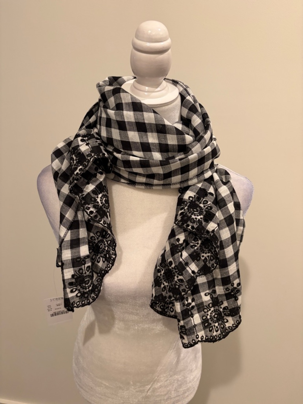 New With Tags JCrew Factory Lightweight Gingham Scarf
